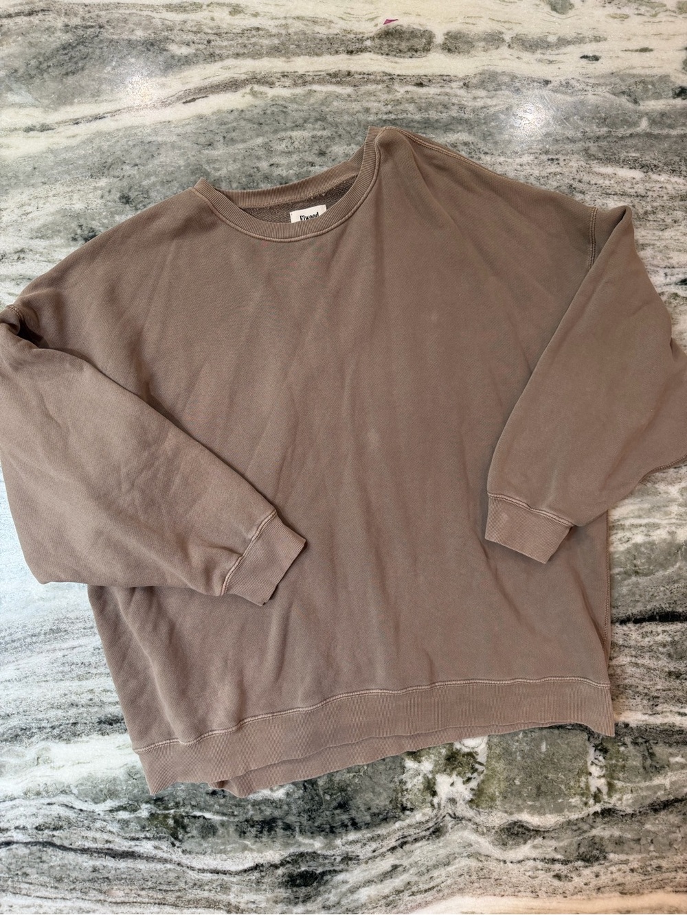Elwood Relaxed Crewneck Sweatshirt in Tan 
Size XXL